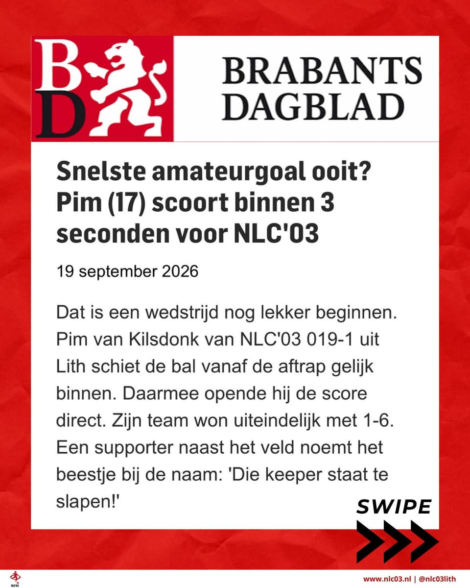 Beeld bij Instagrambericht van NLC’03 van 21 september 2026